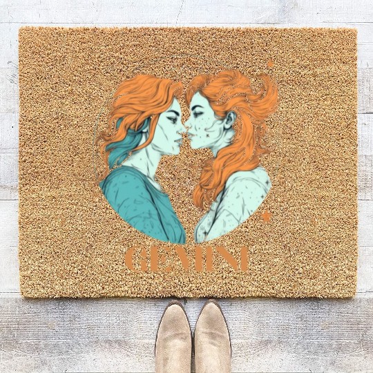 Lesbian Gemini zodiac sign gay girls horoscope Coir Doormats