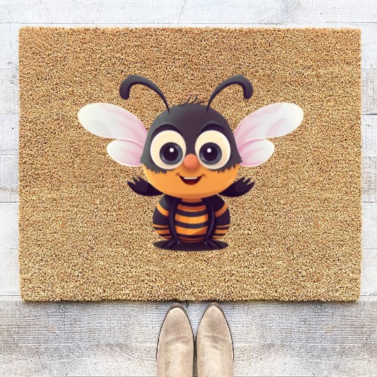 Cute Superhero Bee Bumblebee Wasp Coir Doormats