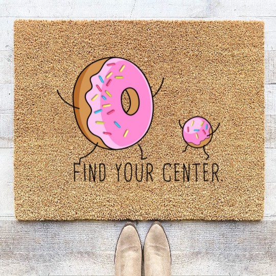 f ind Your Center in - funny lion food chinese m Coir Doormats