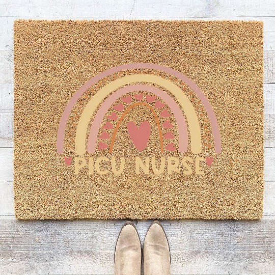 Picu Nurse Boho Rainbow Nursing Student Coir Doormats