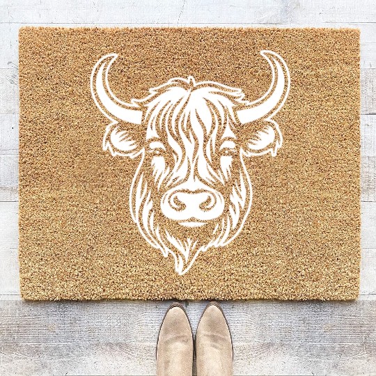 Scottish Highland Cow Coir Doormats