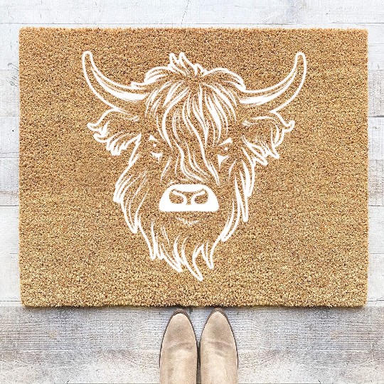 Scottish Highland Cow Coir Doormats