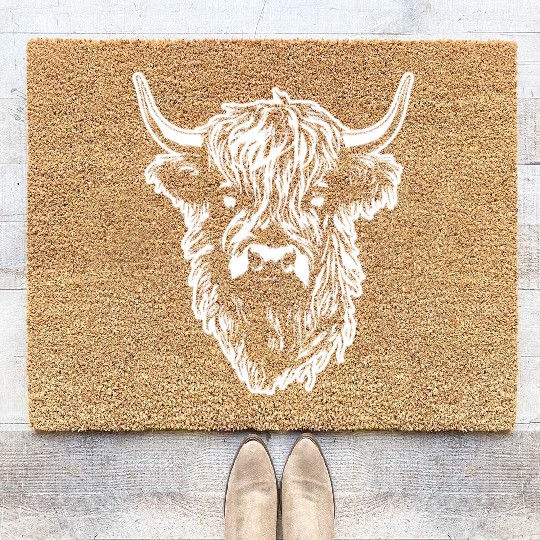 Scottish Highland Cow Coir Doormats