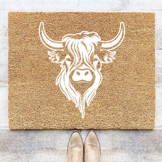 Scottish Highland Cow Coir Doormats