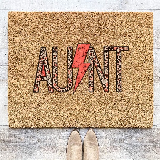 Retro Leopard A Lightning Bolt Western Cory Aie Coir Doormats