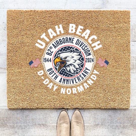 UTAH Beach airborne division 80th anniversary Coir Doormats