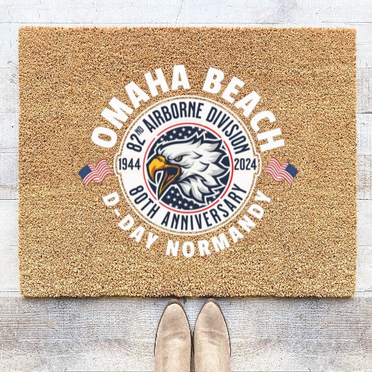 Omaha Beach airborne division 80th anniversary Coir Doormats