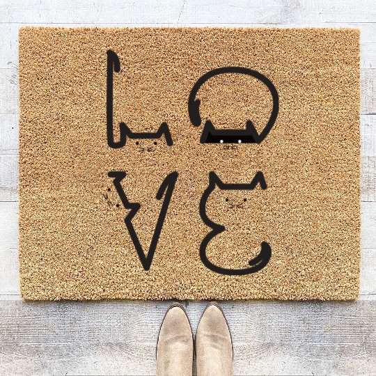 Love For Cat Lover Meow Coir Doormats