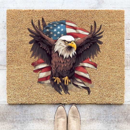 Merica Patriotic USA Eagle Coir Doormats