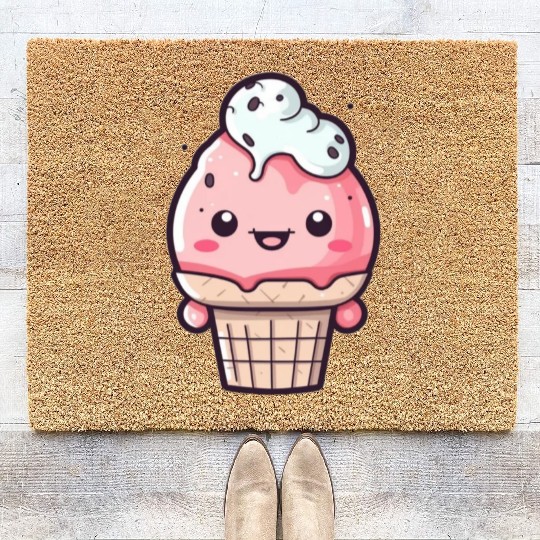 Embrace the Sweetness of our Cute Soft Ice Cream Coir Doormats