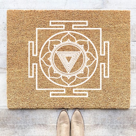 Kali Yantra Symbol Goddess Hindu Hinduism Yoga Coir Doormats