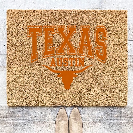 25951 Texas Tx American Bull United States Font Coir Doormats