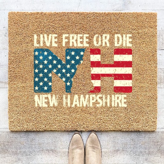New Hampshire Patriotic Live Free Or Die Product Coir Doormats