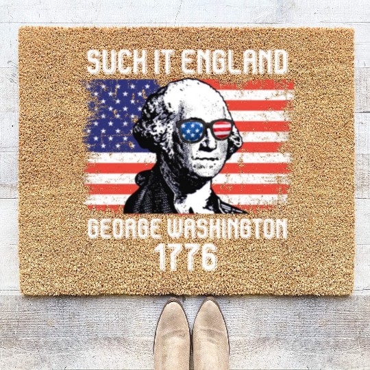 Suck it England George Washington 1776 USA Coir Doormats