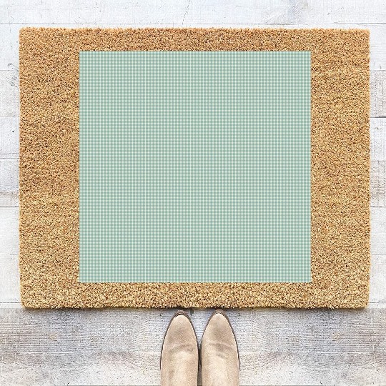 Teal Dots Pattern Coir Doormats