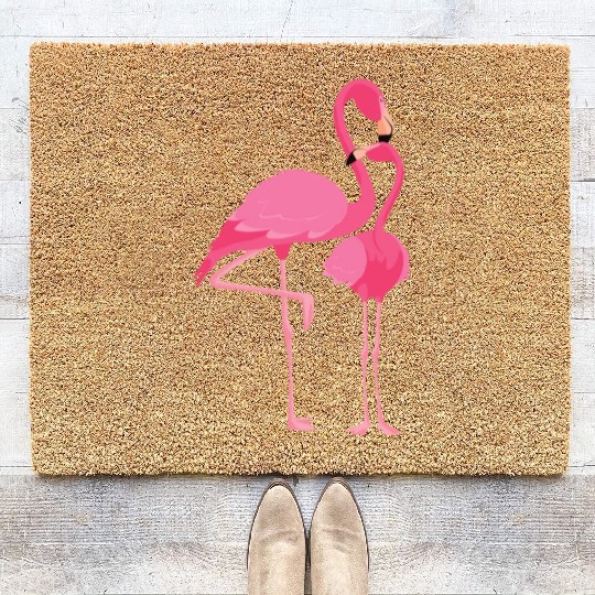 Flamingo with Child Coir Doormats