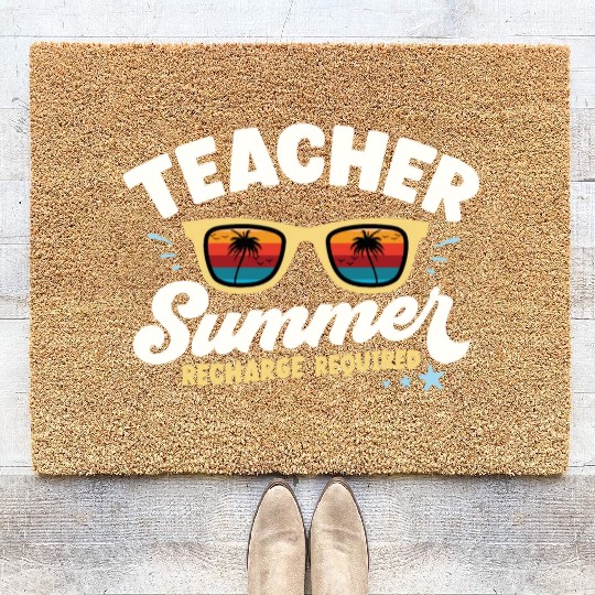 teacher summer recharge required Coir Doormats
