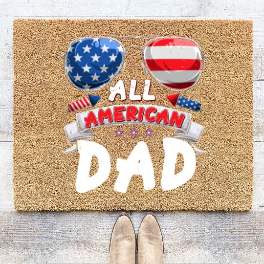All American Dad US Patriots Fathers America Party Coir Doormats