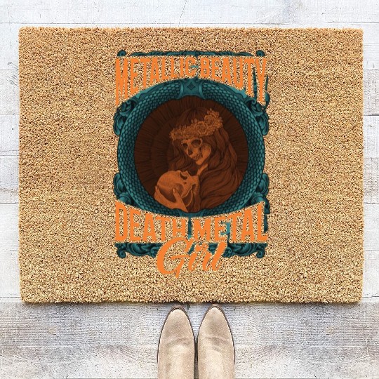 Goth Rock Satan Girl Woman Festivals Death Metal Coir Doormats