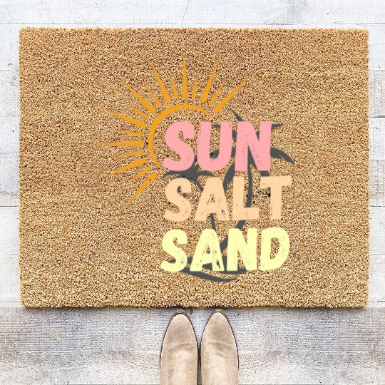 sun, salt, sand, sunset sunshine for beach lovers Coir Doormats
