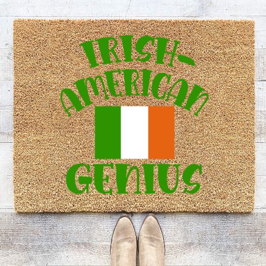 IRISH AMERICAN GENIUS FUNNY IRISH AMERICAN Coir Doormats