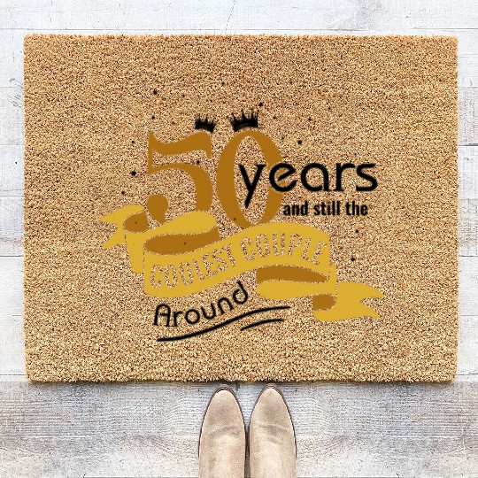 50th Wedding Anniversary Husband Wife Marriage Coir Doormats