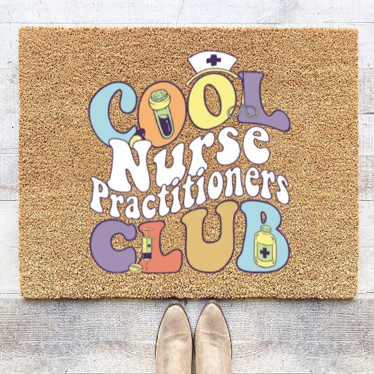 Cool Nurse Practitioners Club RN Registered Nurse Coir Doormats