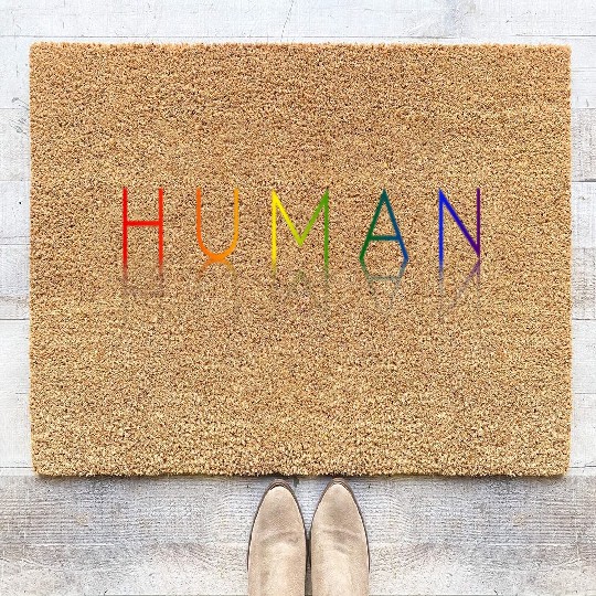 HUMAN LGBT Flag Gay Pride Month Transgender Coir Doormats
