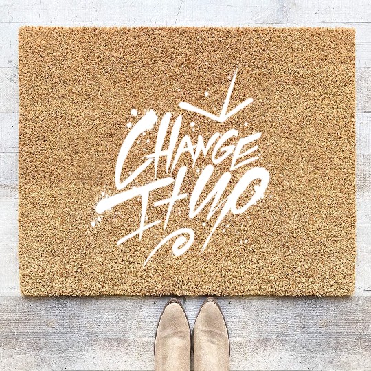 "Change It Up" White Ink Coir Doormats