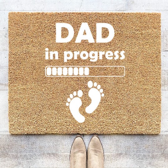 Dad In Progress - Daddy to be First Fathers Day Coir Doormats