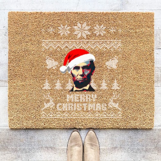 Abraham Lincoln Merry Christmas Coir Doormats