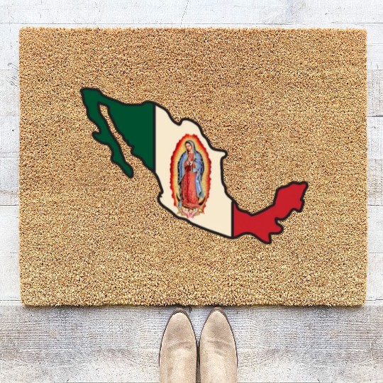 Our Lady Of Guadalupe Virgin Mary Coir Doormats
