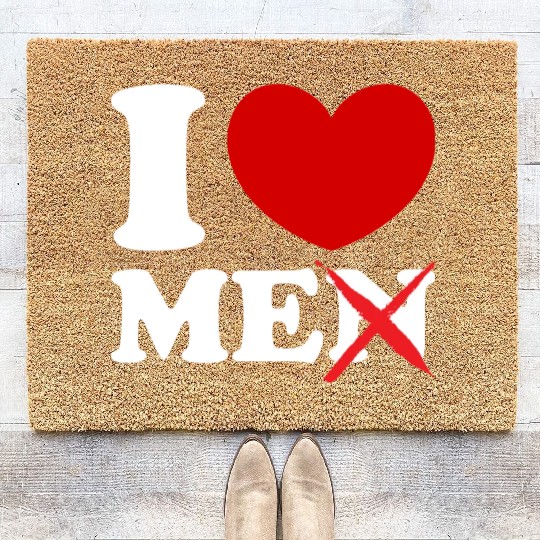 I Love Me I Heart Me Motivational Self Love Men Coir Doormats