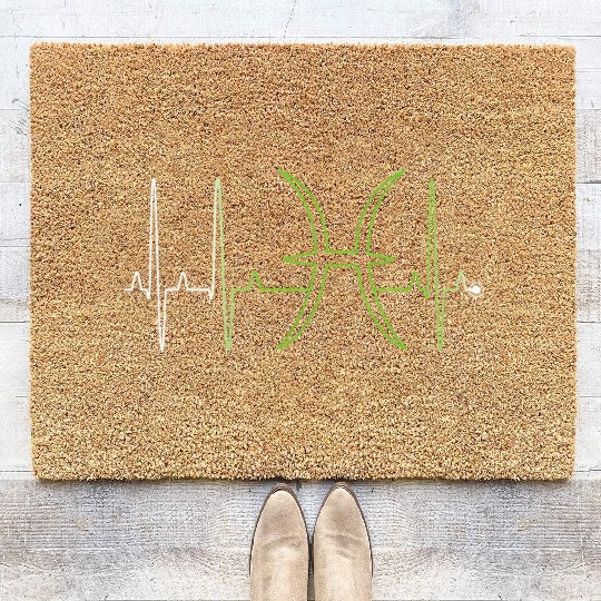 Pisces Astrology Sign Hebeat February March Coir Doormats