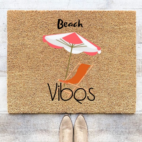 "Beach Vibes Coir Doormats: Embrace the Sun and Sand!"