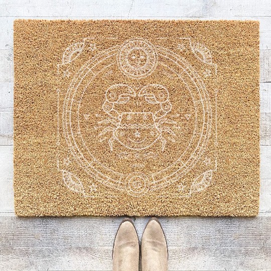 Zodiac Sun Sign Cancer Astrology Natal Coir Doormats