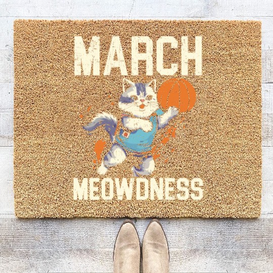 Basketball Cat Basketball Player I Love Basketball Coir Doormats