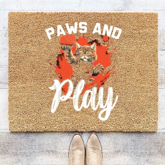 Basketball Cat Basketball Player I Love Basketball Coir Doormats