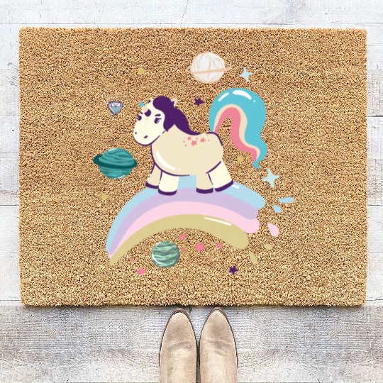 Unicorn rainbow Coir Doormats