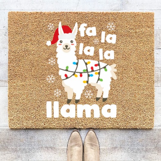 Fa La La Llama Falala Kawaii Snow Lamb Coir Doormats