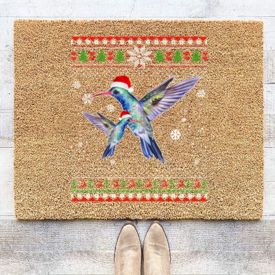 Hummingbird Farm Santa In Snow Ugly Coir Doormats