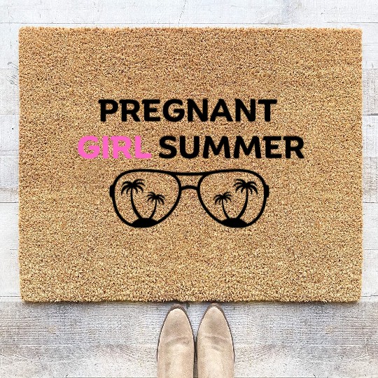 PREGNANT GIRL SUMMER Coir Doormats