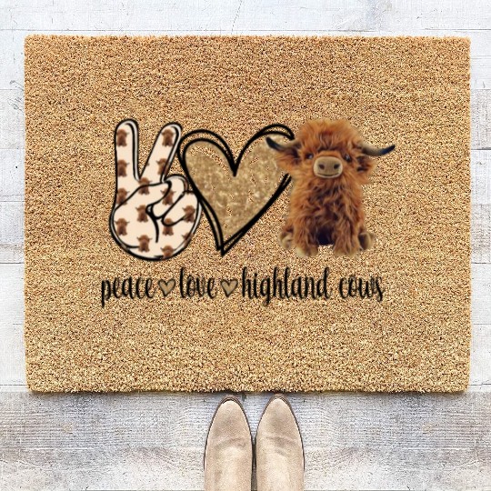 Scottish Highland Cow Coir Doormats
