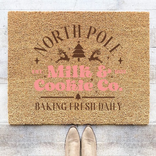 North Pole Milk Cookie Co tumblr green Coir Doormats