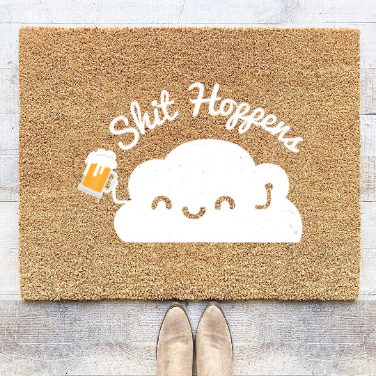 Shit Hoppens Funny Hops Beer Lover Coir Doormats