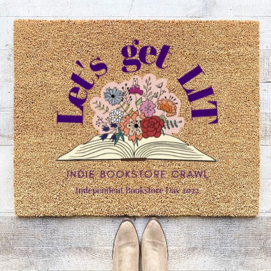 Let'S Get Lit Indie Bookstore Crawl Bookstore Day Coir Doormats