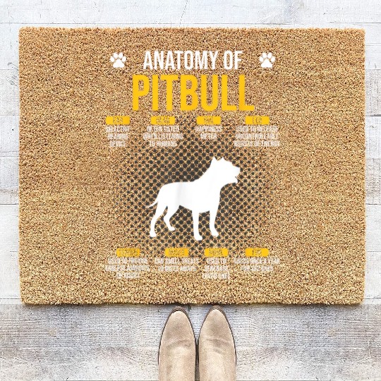 Anatomy Of Pitbull Dog Lover Coir Doormats