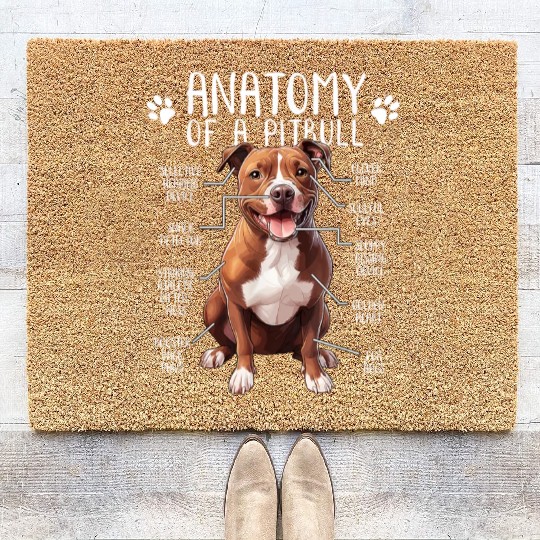 Anatomy Pitbull Dog Cute Pittie Lover PitBul Coir Doormats