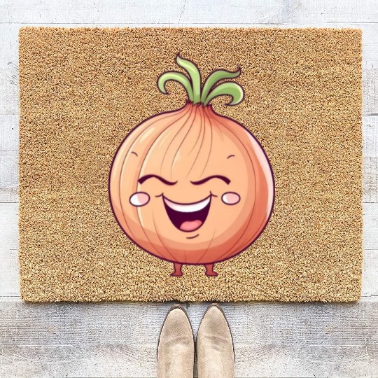 Onion Vegetable Vegan Farmer Funny Cute Love Coir Doormats