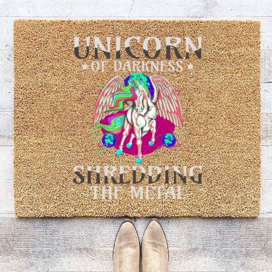 Goth Rock Satan Girl Woman Festivals Death Metal Coir Doormats